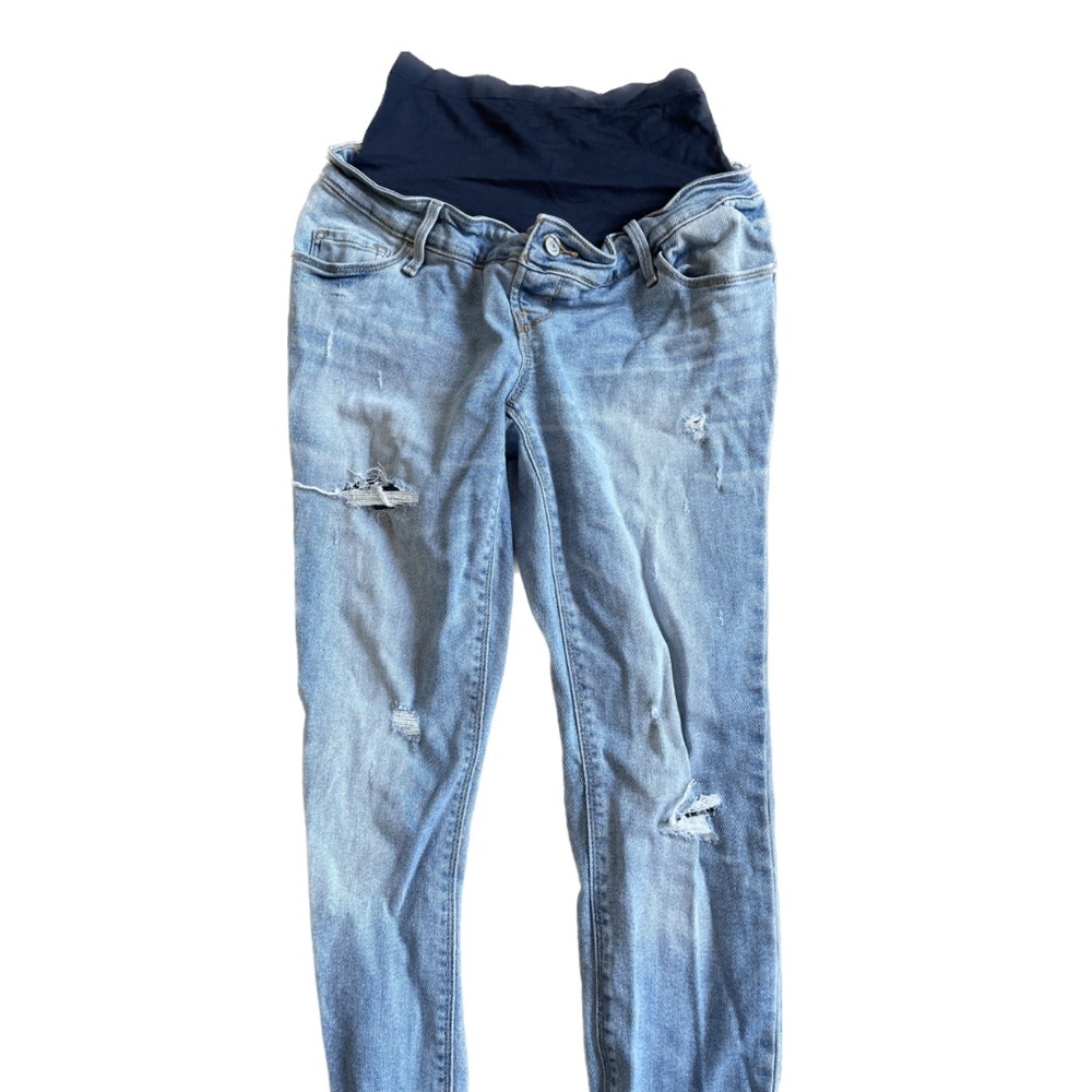 Old Navy Maternity Premium Full Panel Rockstar Ripped Skinny Jeans Size 6